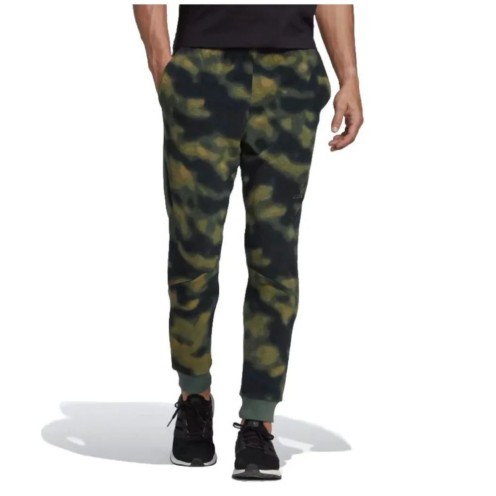 adidas Pants Joggers Men's Sportswear Polar Fleece Nature Print HS3256 size M